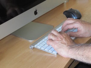 Lots of typing runs the risk of carpal tunnel syndrome, and it hurts. Credit: Front Page Science.  